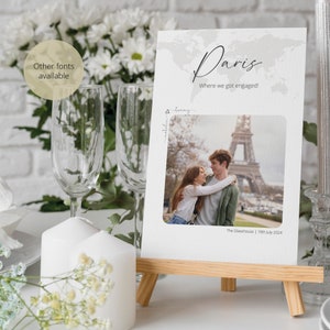 Números de mesa de viagem para casamento, números de mesa de casamento, nomes de mesa de fotos de destino, cartões de nome de mesa, números de mesa de recepção