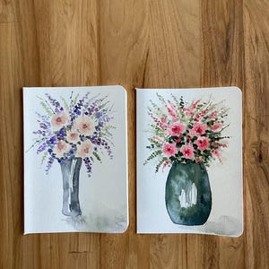 Cartão de aquarela floral pintado à mão, toda arte original. Sem impressões