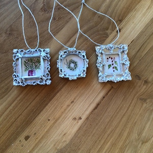 Custom hand painted mini watercolor Christmas ornament.