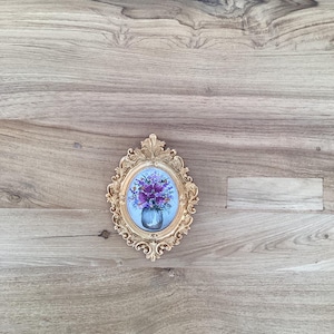 Small Handmade Vintage Floral Watercolor Art Piece