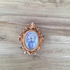 Vintage Style Frame with Hand-Painted Miniature Floral Bouquet
