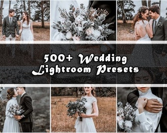 500+ Wedding Photography Lightroom Presets: Moody, Vivid Filters (Instant Download)