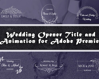 Stylish Wedding Titles Opener, Text, Title, Weddings Animation, Cinematic, Fonts | for Adobe Premiere Pro