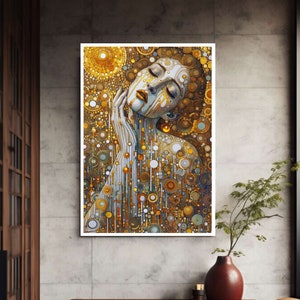 The Golden Tears Gustav Klimt Modern Canvas Wall Art Print Ready To Hang