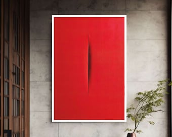 Mid Century Minimalist Framed Canvas Wall Art Print Ready To Hang