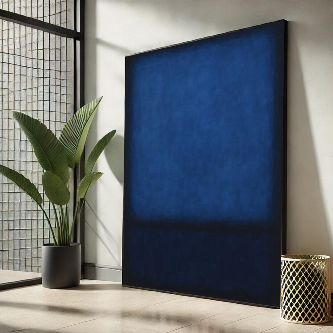 Mark Rothko Style Blue Abstract Canvas Print, Modern Home Decor, Ready ...