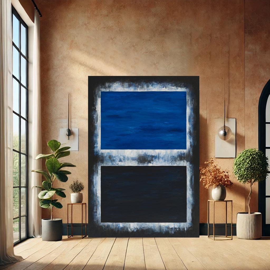 Mark Rothko Style Abstract Canvas Art - Blue & Black Modern Print - Etsy