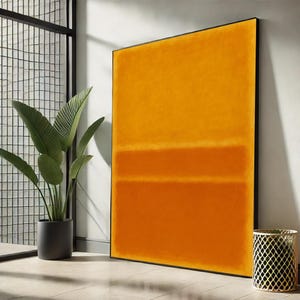 Mark Rothko Orange Canvas Wall Art Print | Abstract Color Field Painting | Minimalist Vertical Art | Living Room Modern Decor