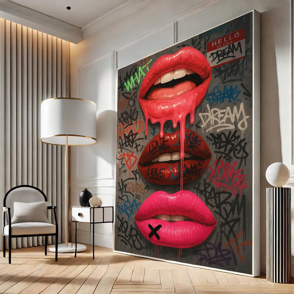 Colourful Graffiti art on a wall Stock Photo