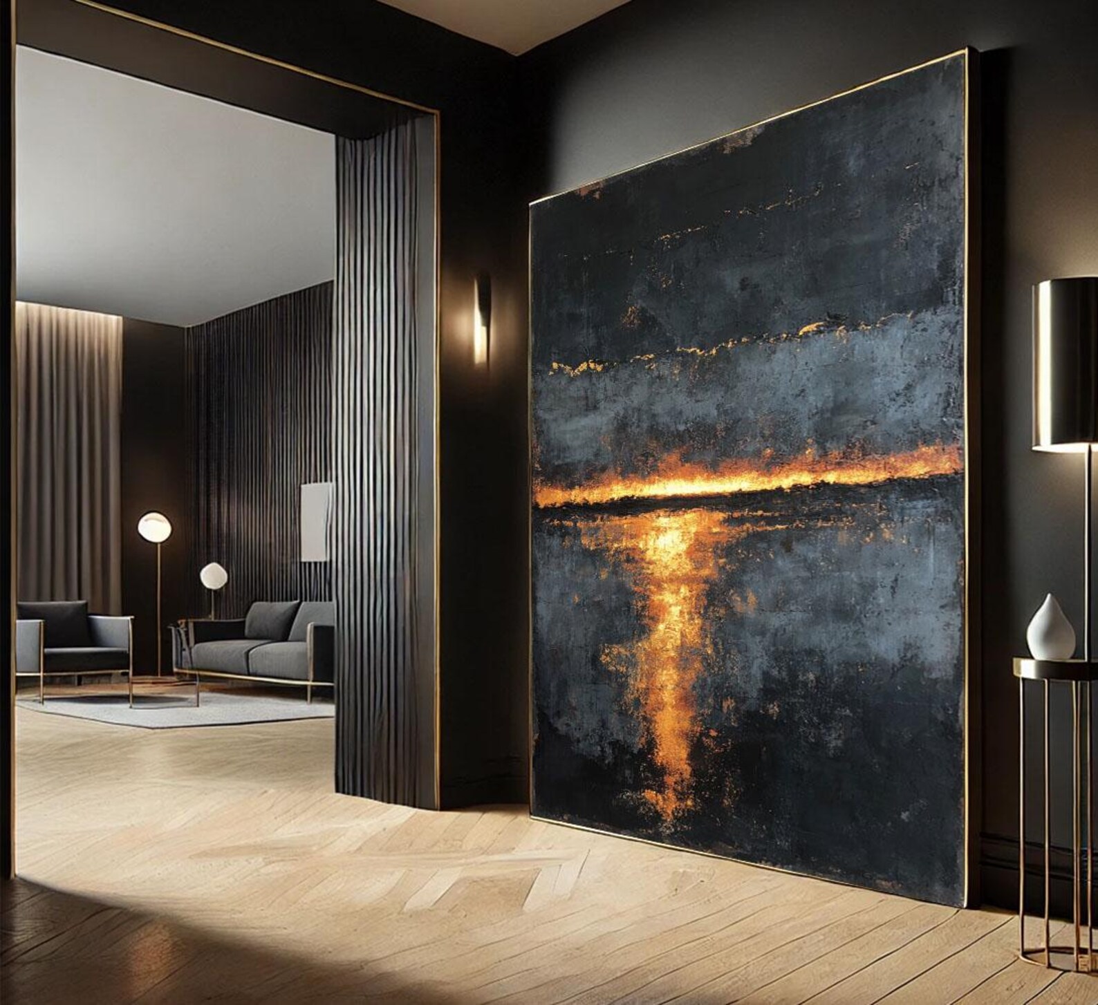 Black and Gold Abstract Canvas Art – Rothko Style Modern Painting - Etsy