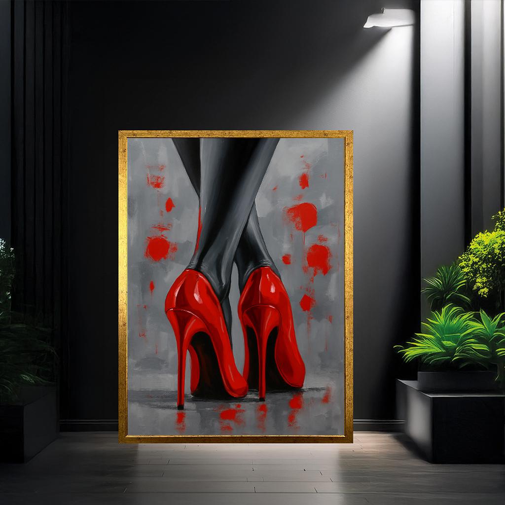 Tableau Sur Toile Tulup - Talons Rouges - 50x100cm - Impression Moderne - Neuf