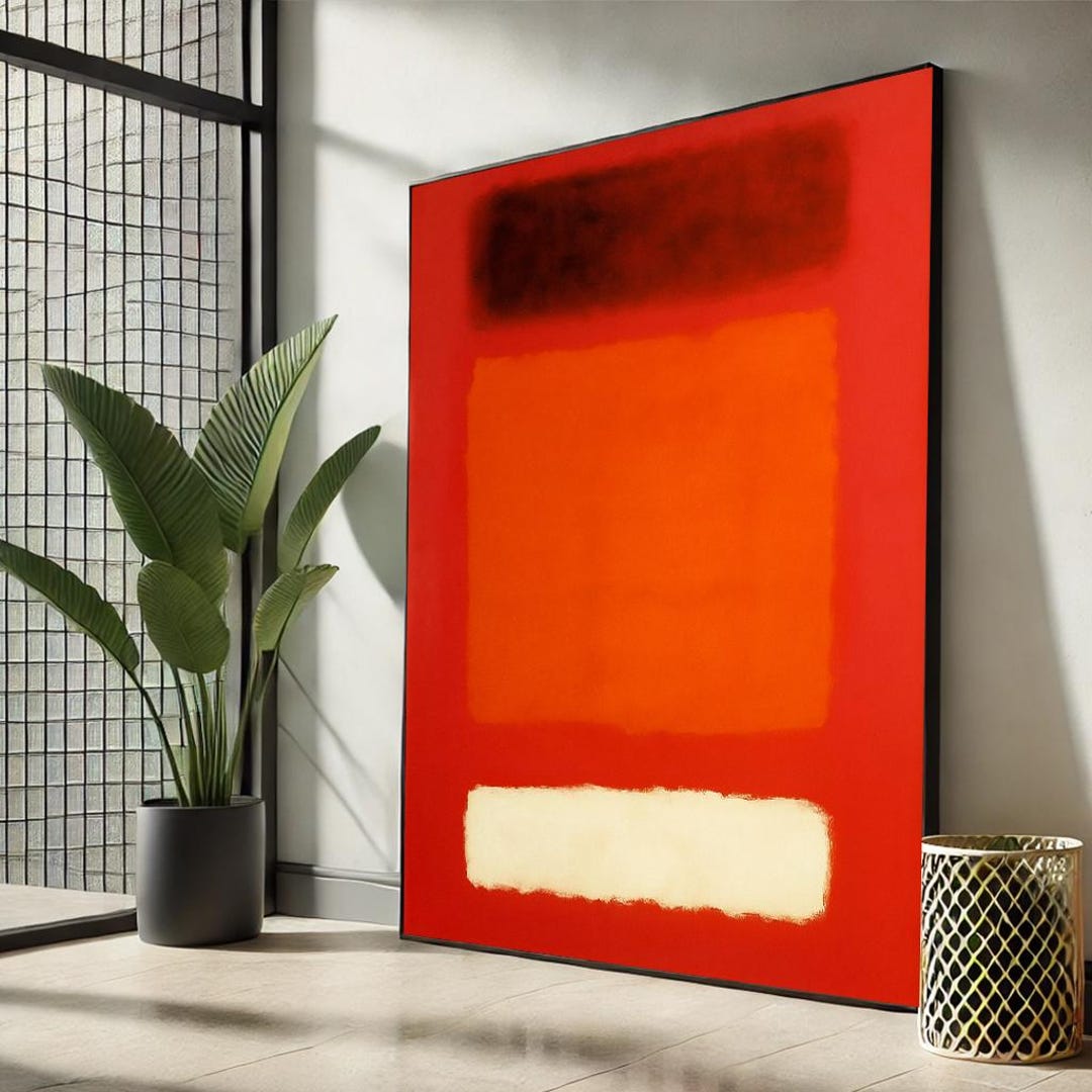 Rothko Style Abstract Canvas | Bold Red Orange Color Field Art - Etsy