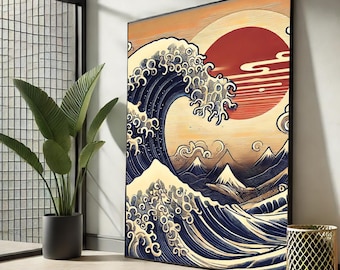 Great Wave off Kanagawa Canvas Art - Hokusai Japanese Print