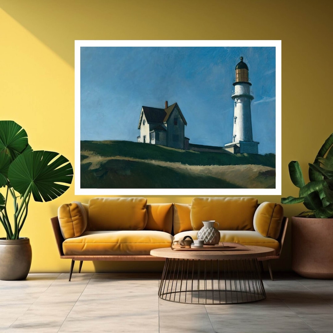 Affiche Poster French Unicorn - Phare Sur La Colline Tableau Edward Hopper - Impression HD Fabriquée En France