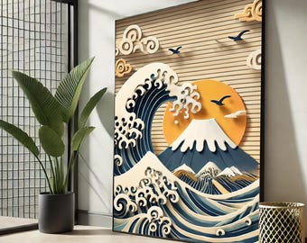 Great Wave off Kanagawa Canvas Art - Hokusai Japanese Print