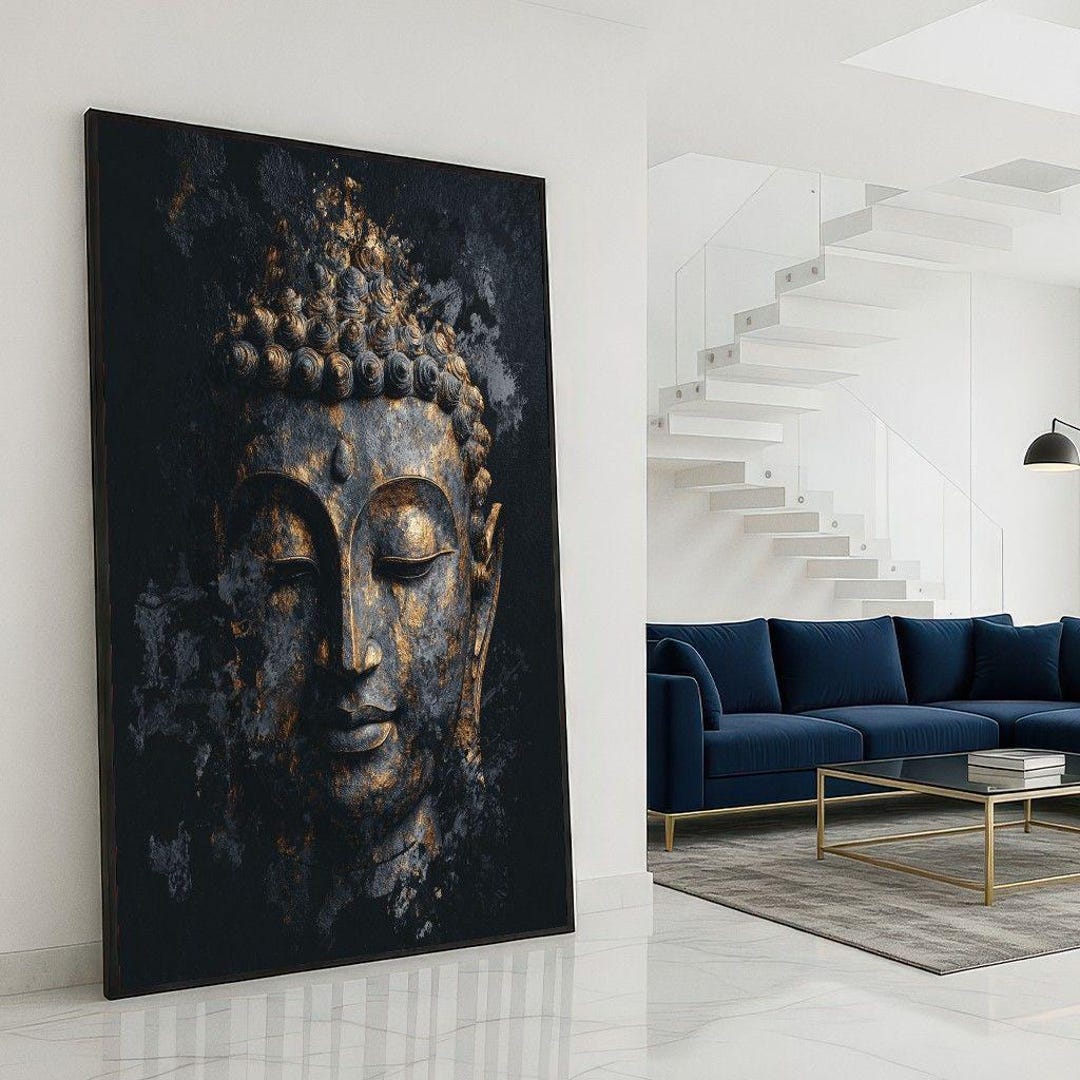 Buddha Tranquil Face Canvas Wall Art, Meditation Art - Etsy