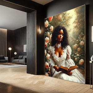 Victorian Woman Canvas Print - Romantic Wall Art, Elegant Floral Painting, Vintage Home Decor, Feminine Artwork