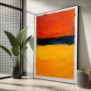 マーク・ロスコの燃えるようなオレンジと黒の抽象画キャンバス｜ロスコ