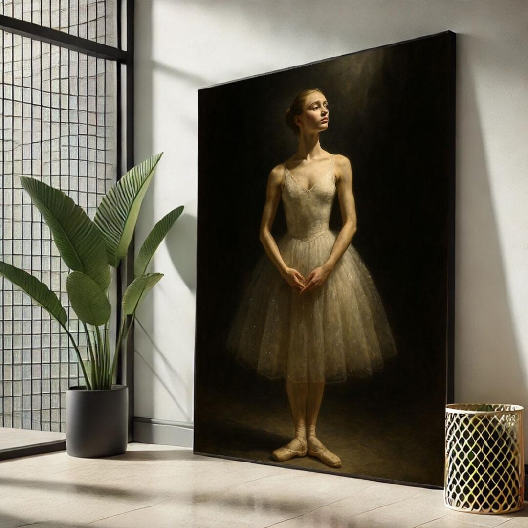 Elegant Ballerina in Tulle Dress Canvas Wall Art Print Classic Bedroom ...