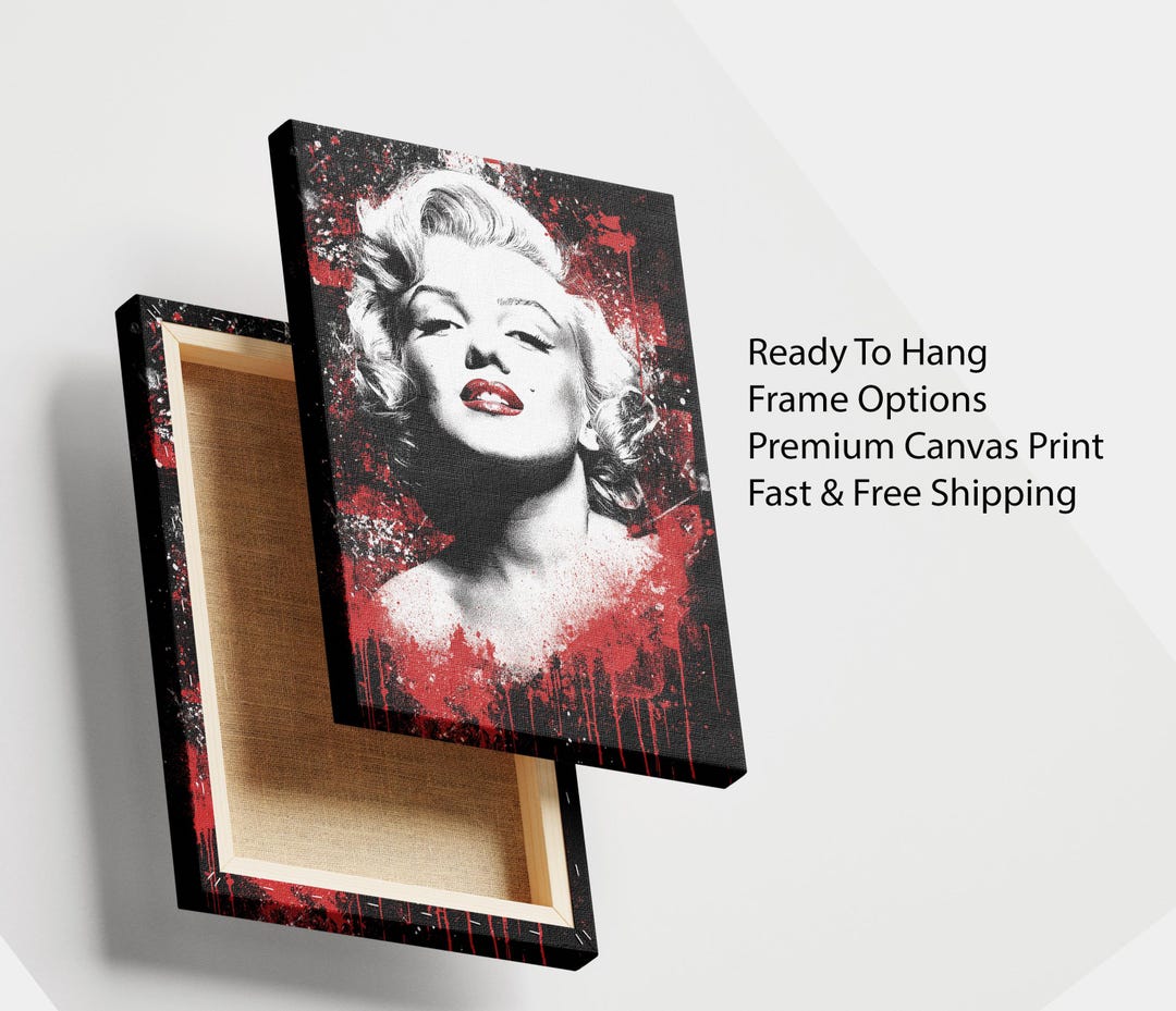 Marilyn Monroe Pop Art Canvas Print - Red Lips Glamour Decor - Etsy UK