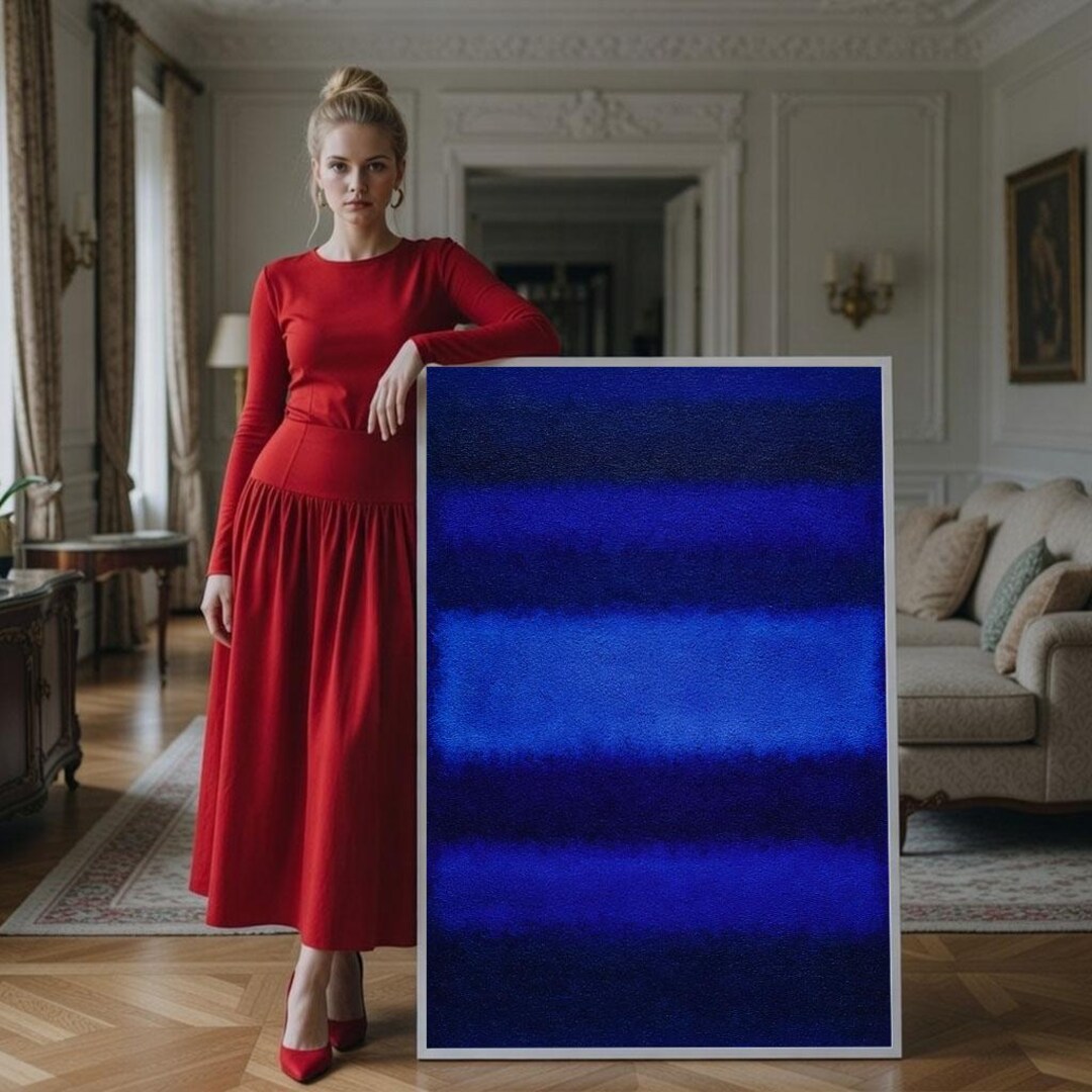 Mark Rothko Deep Blue Teal Canvas Wall Art Print Elegant Living Room ...