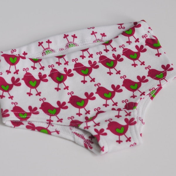 Pink Chickadees - custom children's underwear, hipster panties