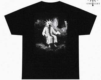 BEGOTTEN Horror-shirt - donker surrealistisch gotisch T-shirt | Occulte vintage esthetiek | Weirdcore Art-kleding | Beperkt verkrijgbaar bij Gordiart