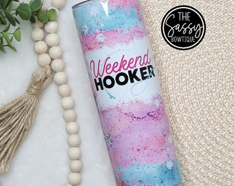 Weekend Hooker Fishing Pastel Skinny Tumbler