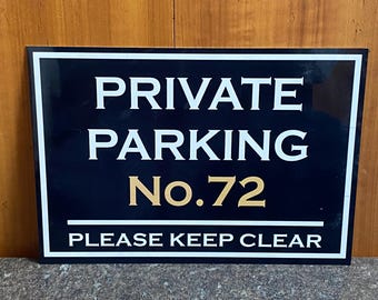 Personalised Private Parking Metal Sign: Custom ANY Text Name Number Address