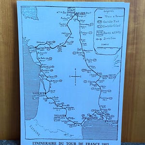 Carte du Tour de France, 1903, plaque métallique imprimée, cyclisme, vélos, art mural, homme des cavernes, décoration d'intérieur, vintage rétro, impression, cadeau
