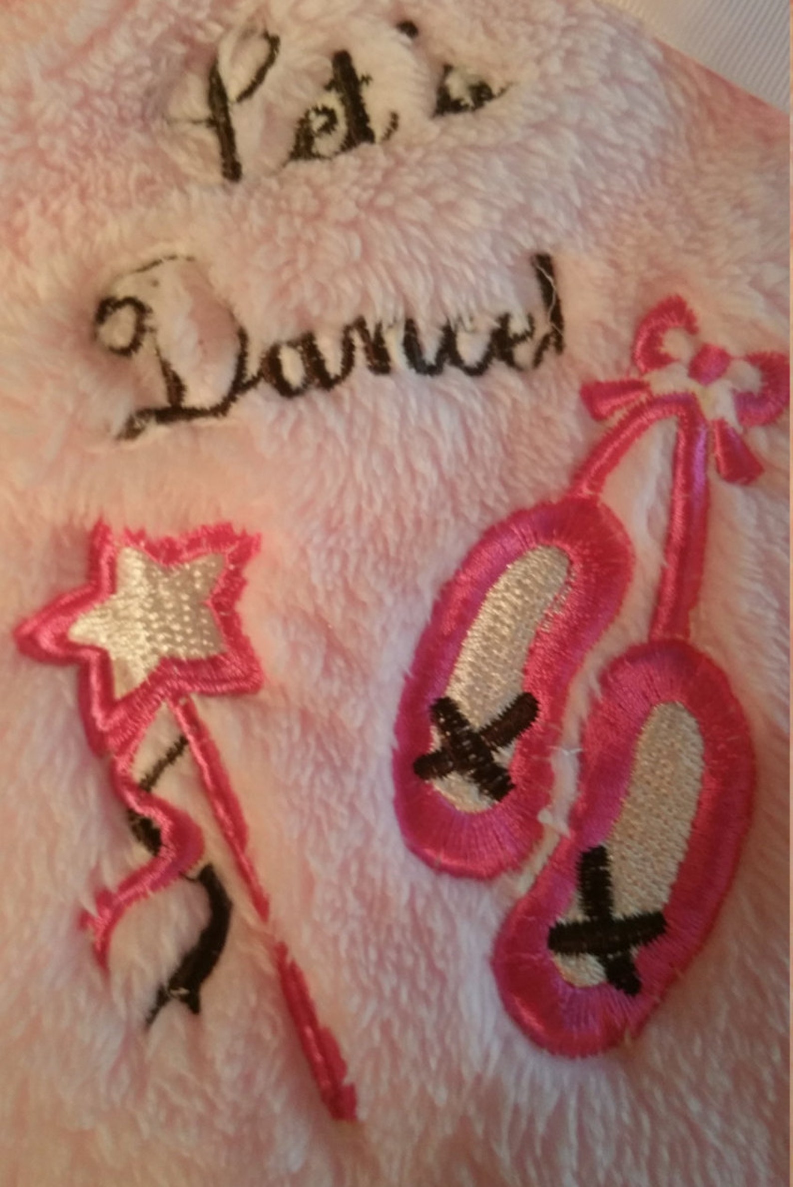 soft pink let's dance baby blanket with pink ballet shoes personalized monogram embroidery