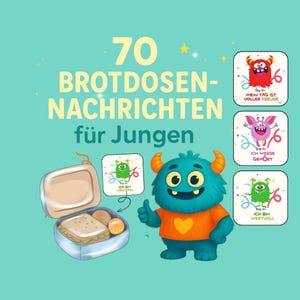 Berichten en bemoedigende woorden voor in de lunchbox voor school, aanmoediging voor schoolkinderen, terug naar school, lunchbox - digitaal