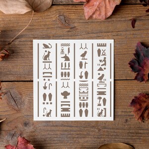 Ancient Egypt Hieroglyphs Symbols Stencil (Many Sizes)