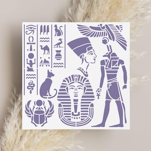 Ancient Egypt Hieroglyphs Symbols Stencil (Many Sizes)