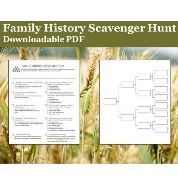 Youth Activity - Family History Scavenger Hunt