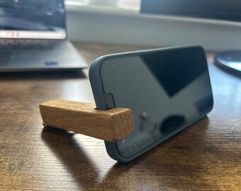 Handmade Oak Phone Stand Keyring