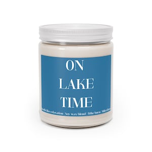 On lake time candle lake house decor gift for lake house lake vacation housewarming gift lake lovers day at the lake candle lake people