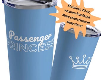 Vaso de princesa pasajera, taza de café de princesa pasajera, regalo de princesa pasajera para vaso de café de princesa pasajera