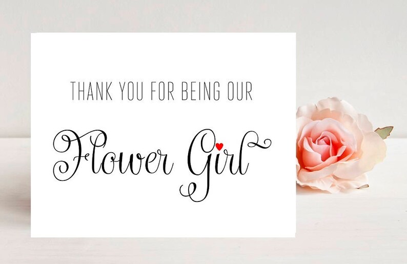 thank you for being our flower girl card