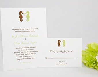 Seahorse Wedding Invitation - Sample