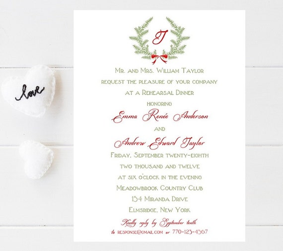 10 christmas rehearsal dinner invitations christmas rehersal etsy