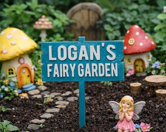Fairy Garden Sign With Name Fairy Garden Decor Gift for Gardeners Mini Sign Custom Name Sign