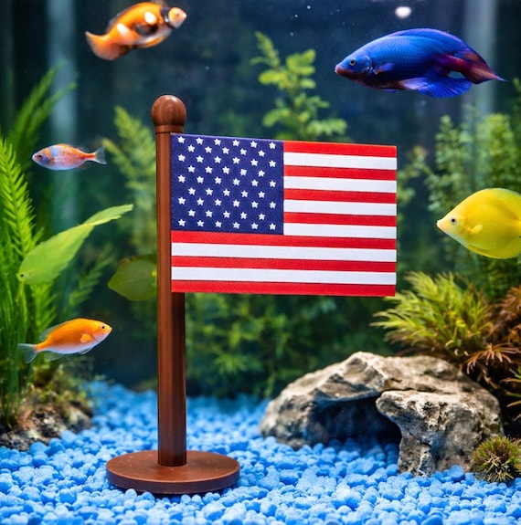 American Flag Aquarium Decor Fish Tank Decorations Fish Tank Accessories  Aquarium Accessories 4th of July Decor Memorial Day Decor Aquarium - Etsy