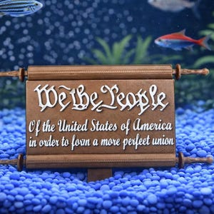 We The People Aquarium Decor Constitution Fish Tank Decor Betta Fish Tank Trump Sign Garden Decor for Planter