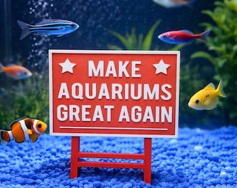 Aquarium Dekor MAGA Make Aquarien großartig, Schild Dekor Fish Tank oder Betta Fish Trump Zeichen Donald Trump Make Amerika großartig wieder Accessoire