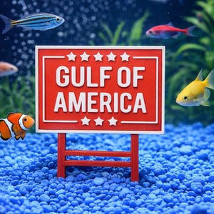 Gulf of America Aquarium Decor MAGA Make America Great Again Sign Decor for Fish Tank Betta Fish Tank Trump Sign Garden Decor for Planter