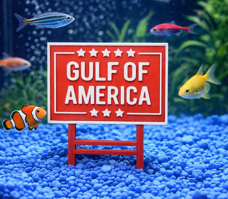 Golf von Amerika Aquarium Dekor MAGA Make America Great Wieder Schild Dekor für Betta Fish Tank Trump Schild Gartendekoration für Pflanzgefäß Bild 1