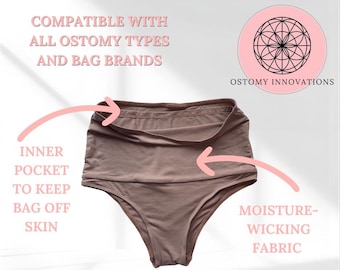 Ropa interior para ostomía para mujeres, ropa interior duradera para ostomía, ropa interior para ostomía con bolsa, ropa interior para colostomía, ropa interior para estoma, solución para el cuidado de la ostomía.