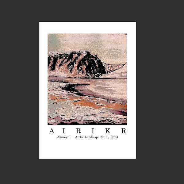 Poster, Vintage, Posterdesign, Design, Island, Skandinavien, Interior, Landschaftsmalerei, Malerei, Berge, Arktis