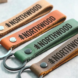 Business Logo Keychain, Custom Leather Keychain